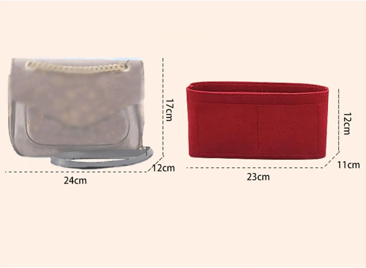 Lckaey Purse Organizer Insert for Passy Postman Liner Bag Chain Pack Storage Organizer2087claret-B