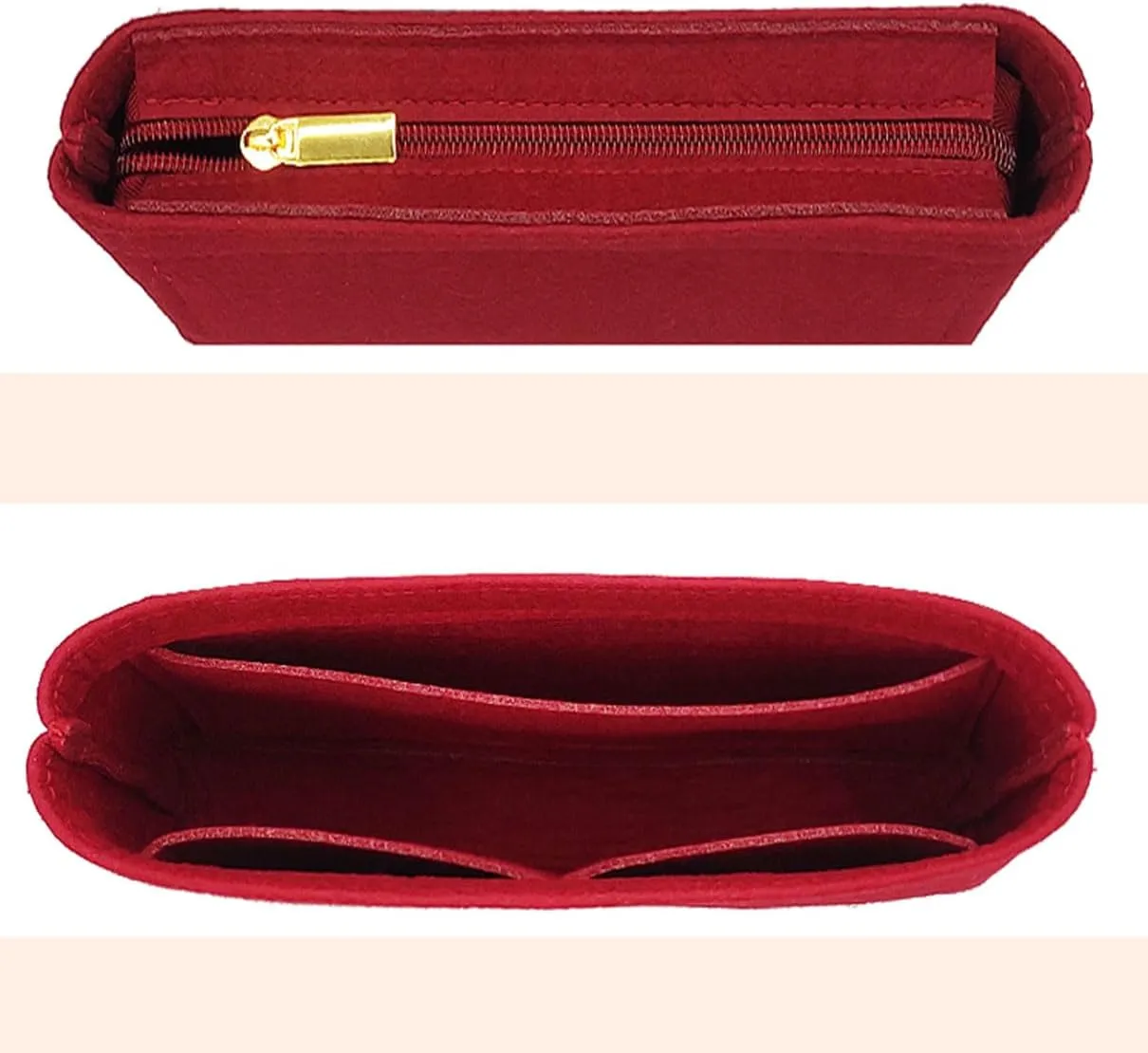Lckaey Purse Organizer Insert for Passy Postman Liner Bag Chain Pack Storage Organizer2087claret-B