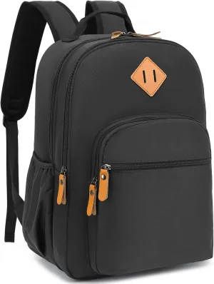Leaper Travel Backpack for Women Laptop Backpack for Men Water-resistant School Backpack for Girls Kids Boys Back Pack Casual Daypack Satchel Black