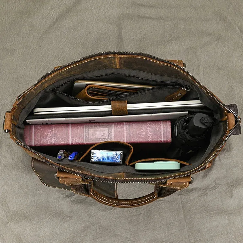 Leather Doctors Briefcase Handbag Shoulder Bag
