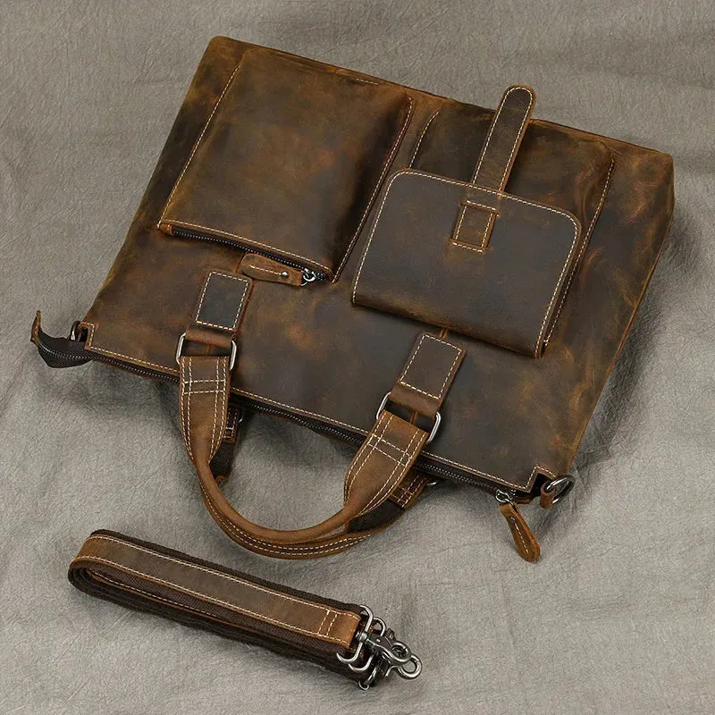 Leather Doctors Briefcase Handbag Shoulder Bag