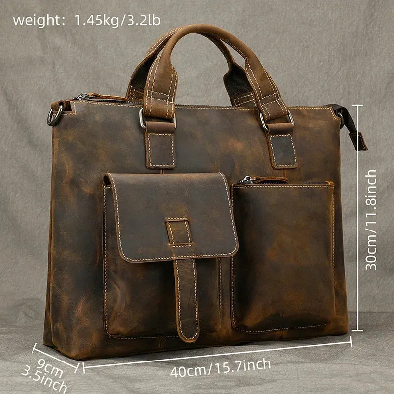 Leather Doctors Briefcase Handbag Shoulder Bag