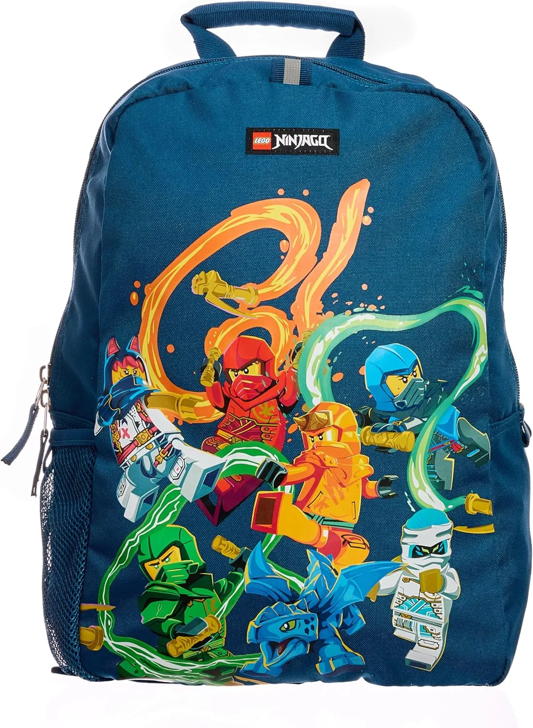 LEGO NINJAGO Panel Kids School Backpack Bookbag, for Travel, On-the-Go, Back to School, Boys and Girls, with Adjustable Padded Straps and Fun patterns, Stronger Together