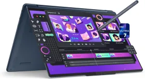LENOVO Yoga 9i 2-in-1 Copilot  Laptop, Intel Ultra 7-258V, 32 GB LPDDR5x RAM, 2 TB PCIe SSD, 14" 3K (2880x1800) OLED Touchscreen Display, Intel Arc Graphics, Backlit Keyboard, W11 Home, Cosmic Blue