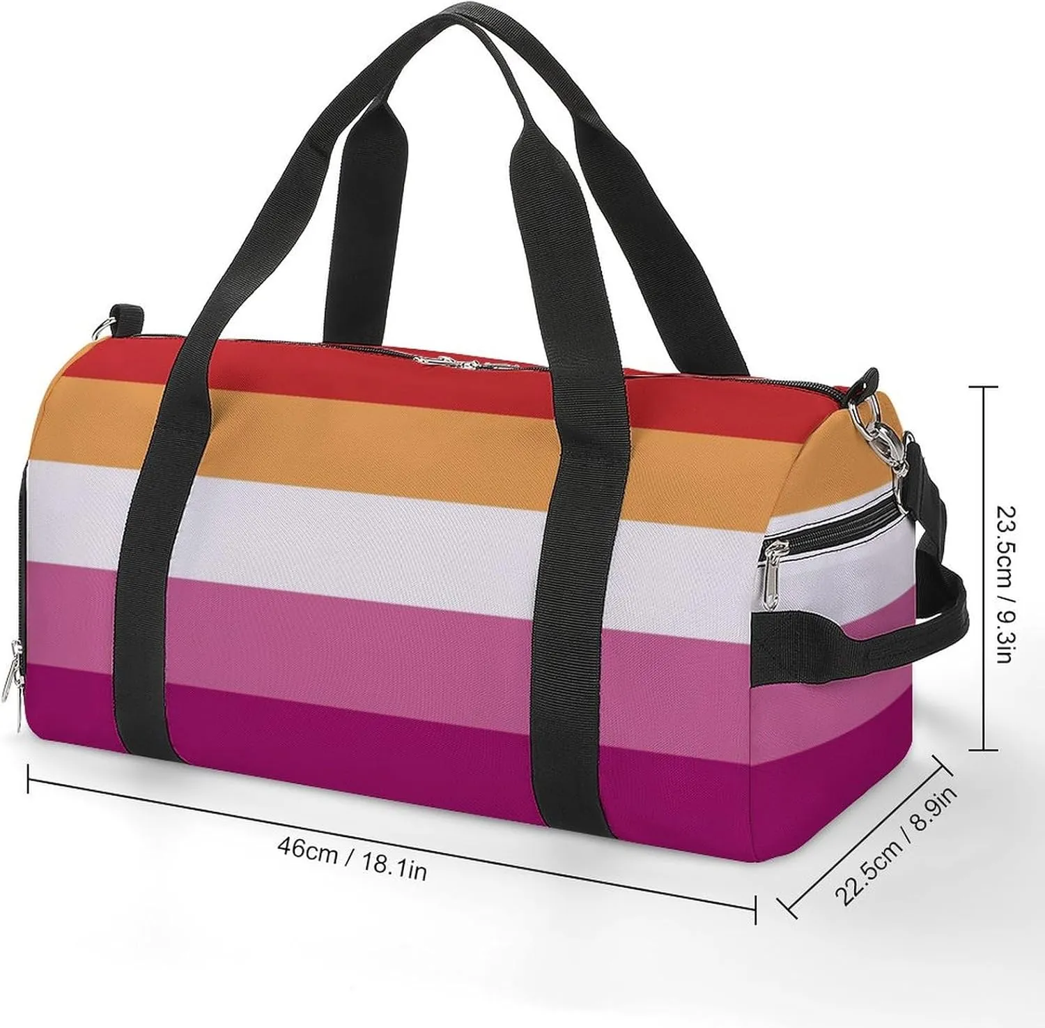 Lesbian Pride Flag Gym Bag-Workout Organizer with Water Resistant Compartments for Gym Lovers, style-31-4