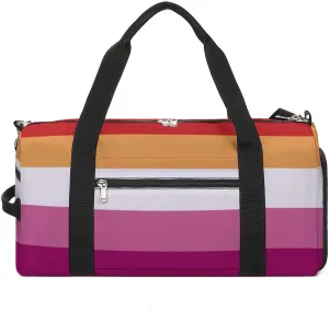 Lesbian Pride Flag Gym Bag-Workout Organizer with Water Resistant Compartments for Gym Lovers, style-31-4