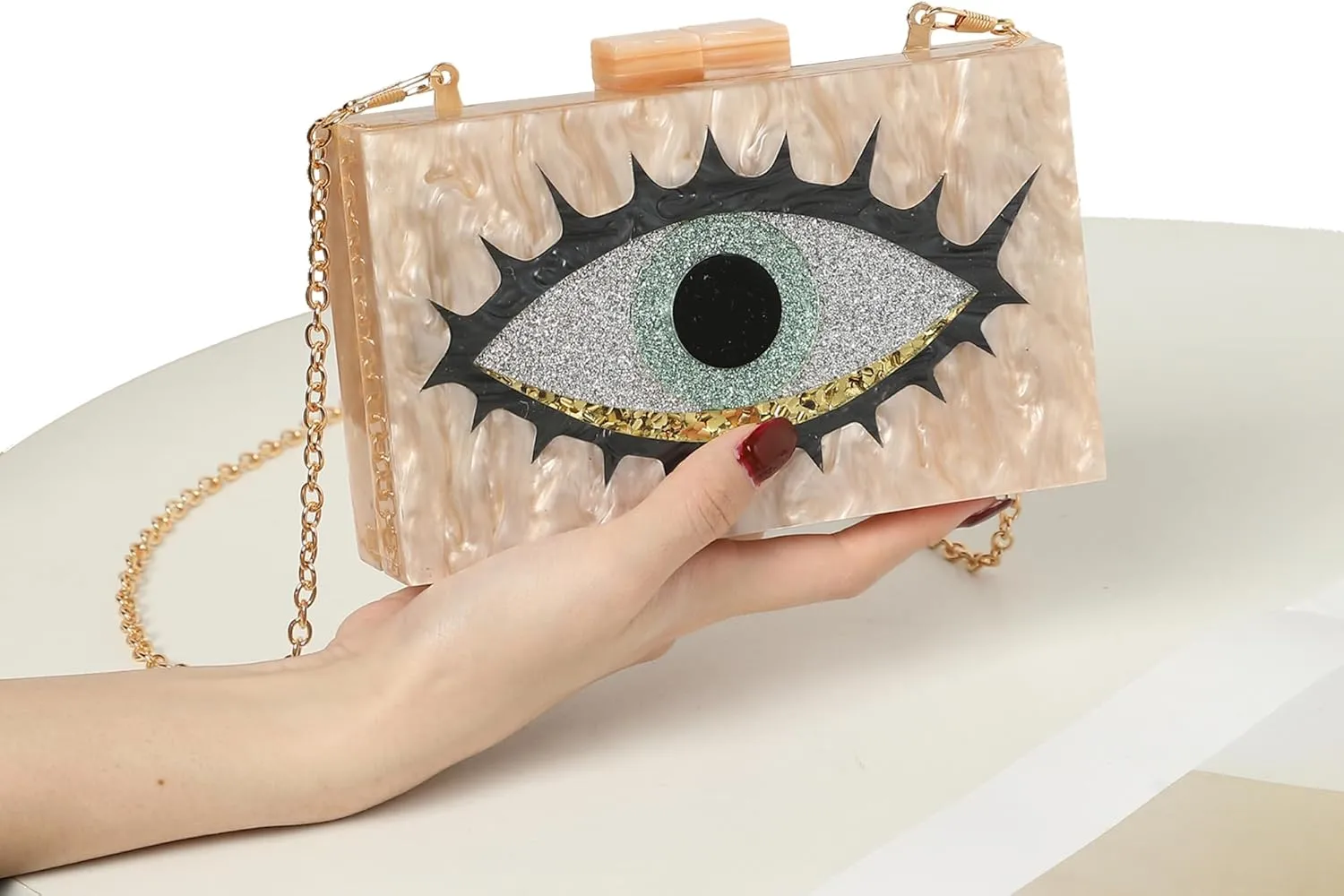 LETODE Acrylic Clutch Bags Purse Perspex Bag Handbags for Women