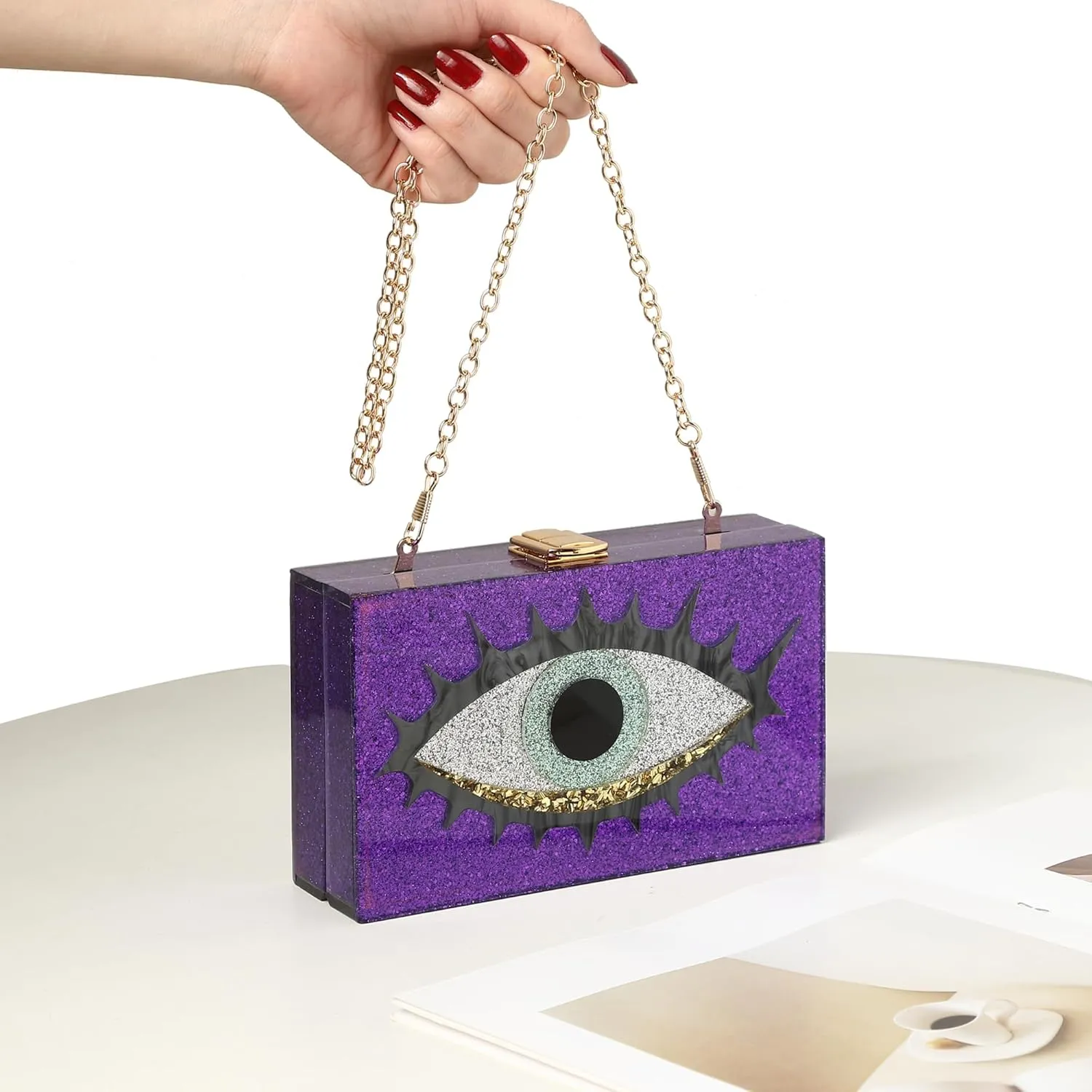 LETODE Acrylic Clutch Bags Purse Perspex Bag Handbags for Women