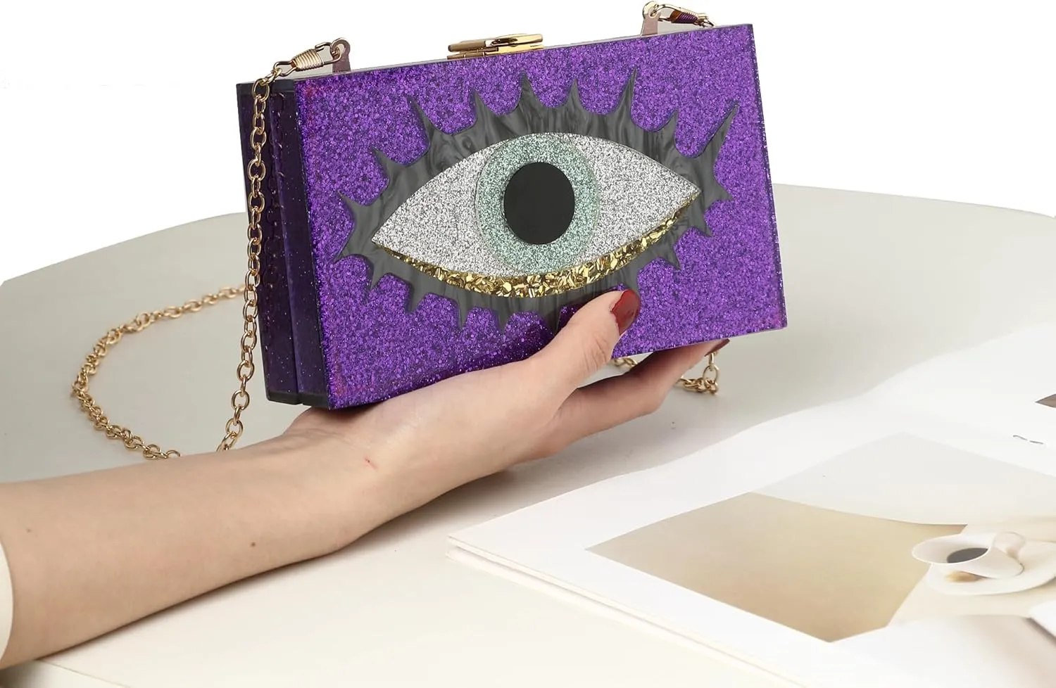 LETODE Acrylic Clutch Bags Purse Perspex Bag Handbags for Women