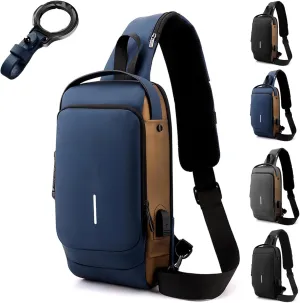 Leyweio Bag Fashion,New Carbon Fiber Streamline Anti-Theft Sling Bag, Waterproof Chest Bag Travel Crossbody Work Gym Commutes