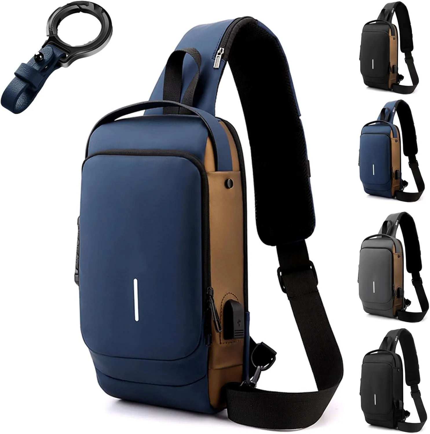 Leyweio Bag Fashion,New Carbon Fiber Streamline Anti-Theft Sling Bag, Waterproof Chest Bag Travel Crossbody Work Gym Commutes