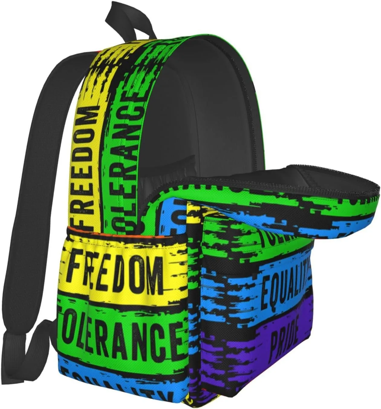 Lgbt Pride Rainbow Gay Love Respect Freedom Tolerance Equality Laptop Backpack Shoulder Bag Laptop Pack Travel Backpacks Commuter Back Pack Casual Daypack Bags With Side Pockets