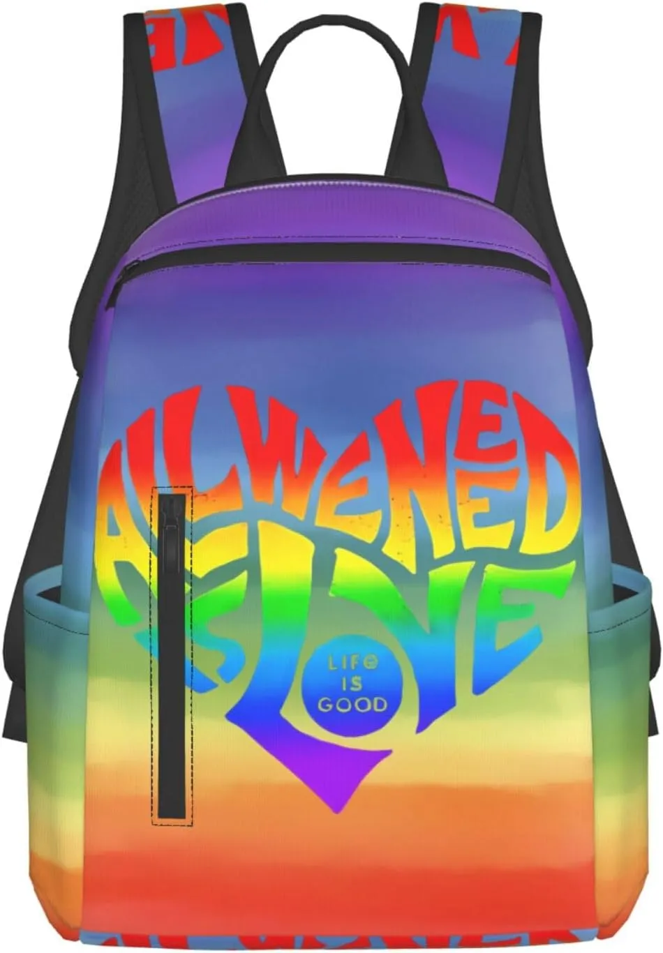 LGBT Rainbow All We Need Is Love Life is Soo Good Travel Laptop Backpack Casual Backpacks Double Shoulder Daypack Notebook Rucksack Work Bags Sports Bag for Gym Hiking Camping Beach