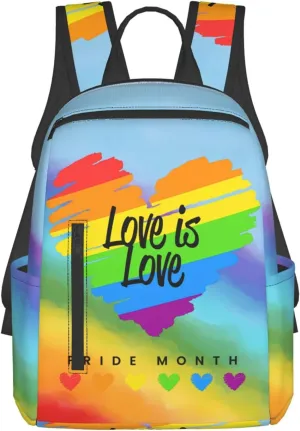 LGBT Rainbow Gay Pride Love Is Love Pride Month Travel Laptop Backpack Casual Backpacks Double Shoulder Daypack Notebook Rucksack Work Bags Sports Bag for Gym Hiking Camping Beach