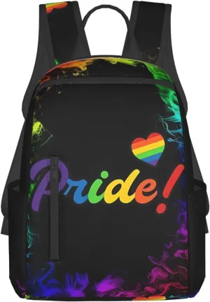 LGBT Rainbow Pride Gay Heart Travel Laptop Backpack Casual Backpacks Double Shoulder Daypack Notebook Rucksack Work Bags Sports Bag for Hiking Camping Beach