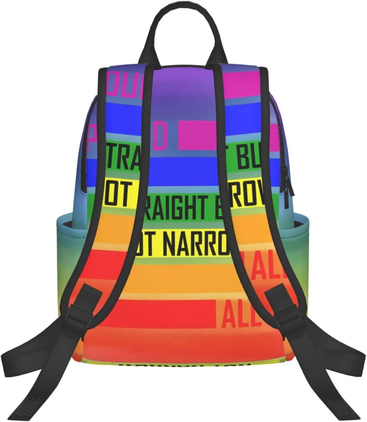 LGBT Rainbow Pride Straight But Not Narrow Ally Travel Laptop Backpack Casual Backpacks Double Shoulder Daypack Notebook Rucksack Work Bags Sports Bag for Gym Hiking Camping Beach
