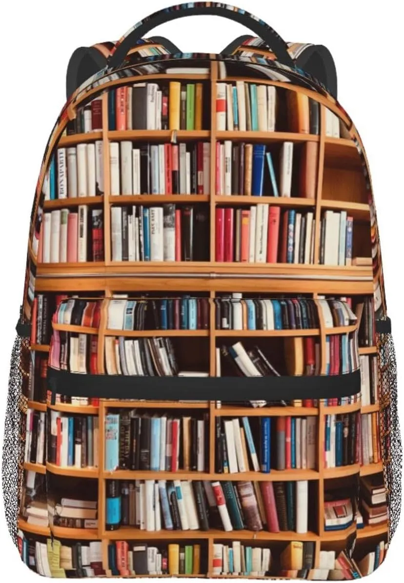 Library Book Backpack,Cute Bookbags Laptop Bag Shoulder Bags Travel Hiking Camping Daypack for Men Women
