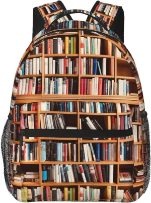 Library Book Backpack,Cute Bookbags Laptop Bag Shoulder Bags Travel Hiking Camping Daypack for Men Women