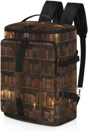 Library Bookshelf Travel Backpack for Women Men, Flight Approved Carry on Backpack, Laptop Weekender Casual Daypack for Travel, Work, Hiking