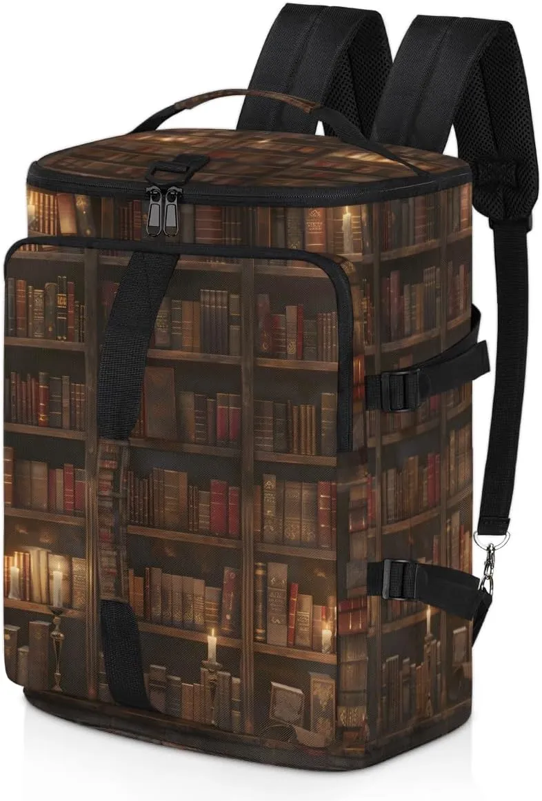 Library Bookshelf Travel Backpack for Women Men, Flight Approved Carry on Backpack, Laptop Weekender Casual Daypack for Travel, Work, Hiking