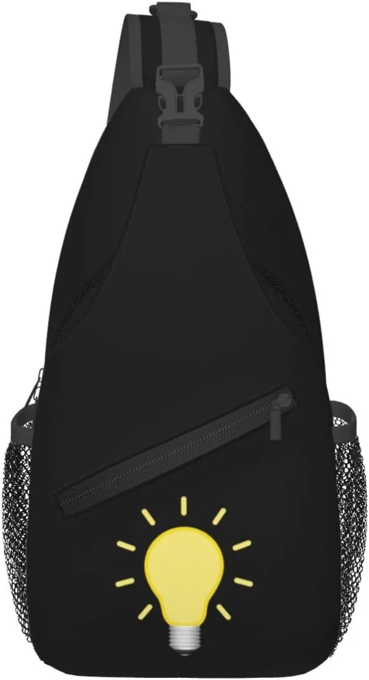 Light Bulb Creative Crossbody Bags For Women Men Chest Backpack Gym Shoulder Bag Travel Outdoor Sports Casual Crossbody Bags