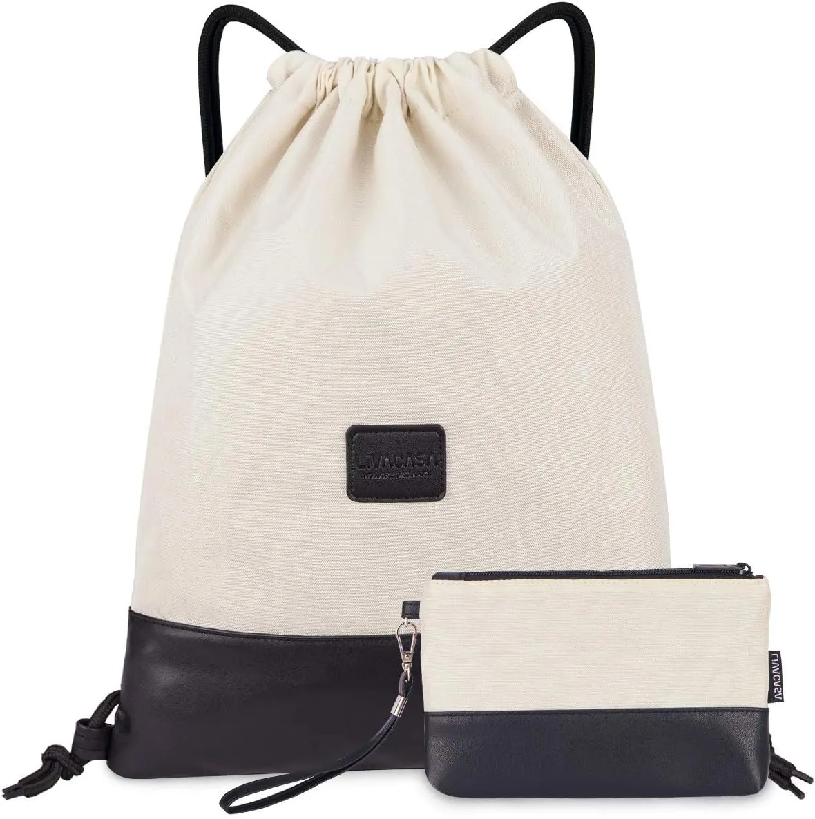 LIVACASA Drawstring Backpack Bag for Men Gym Drawstring Bag