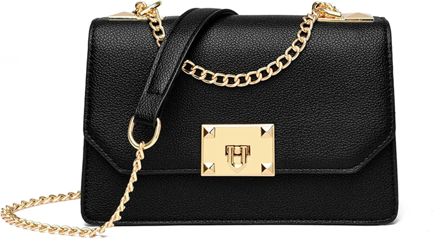 Lock Chain Shoulder Messenger Bags Small Square Bag Leather Bags Women Handbags One-Shoulder Messenger Bag