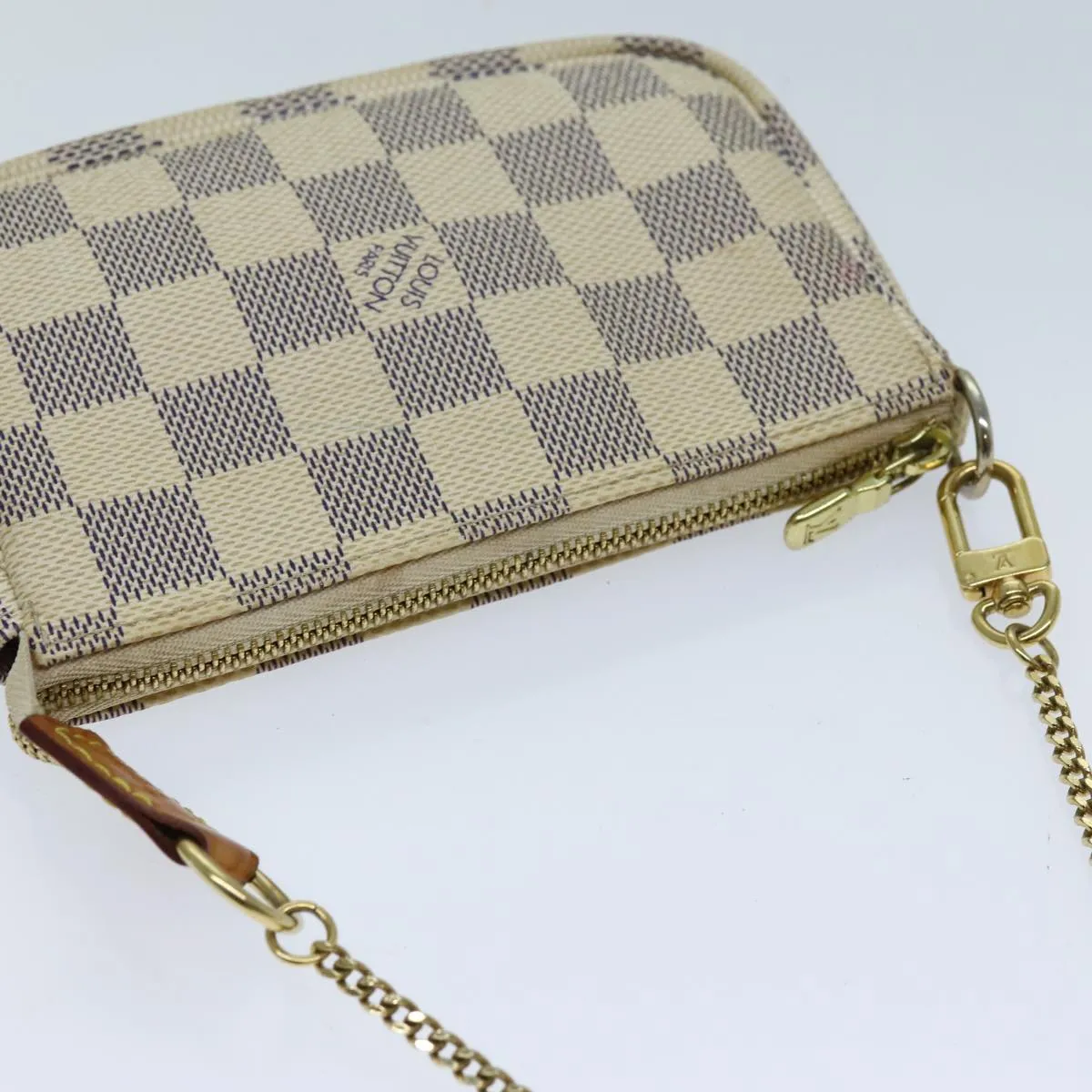 LOUIS VUITTON Damier Azur Mini Pochette Accessoires Pouch N58010 LV Auth 73184