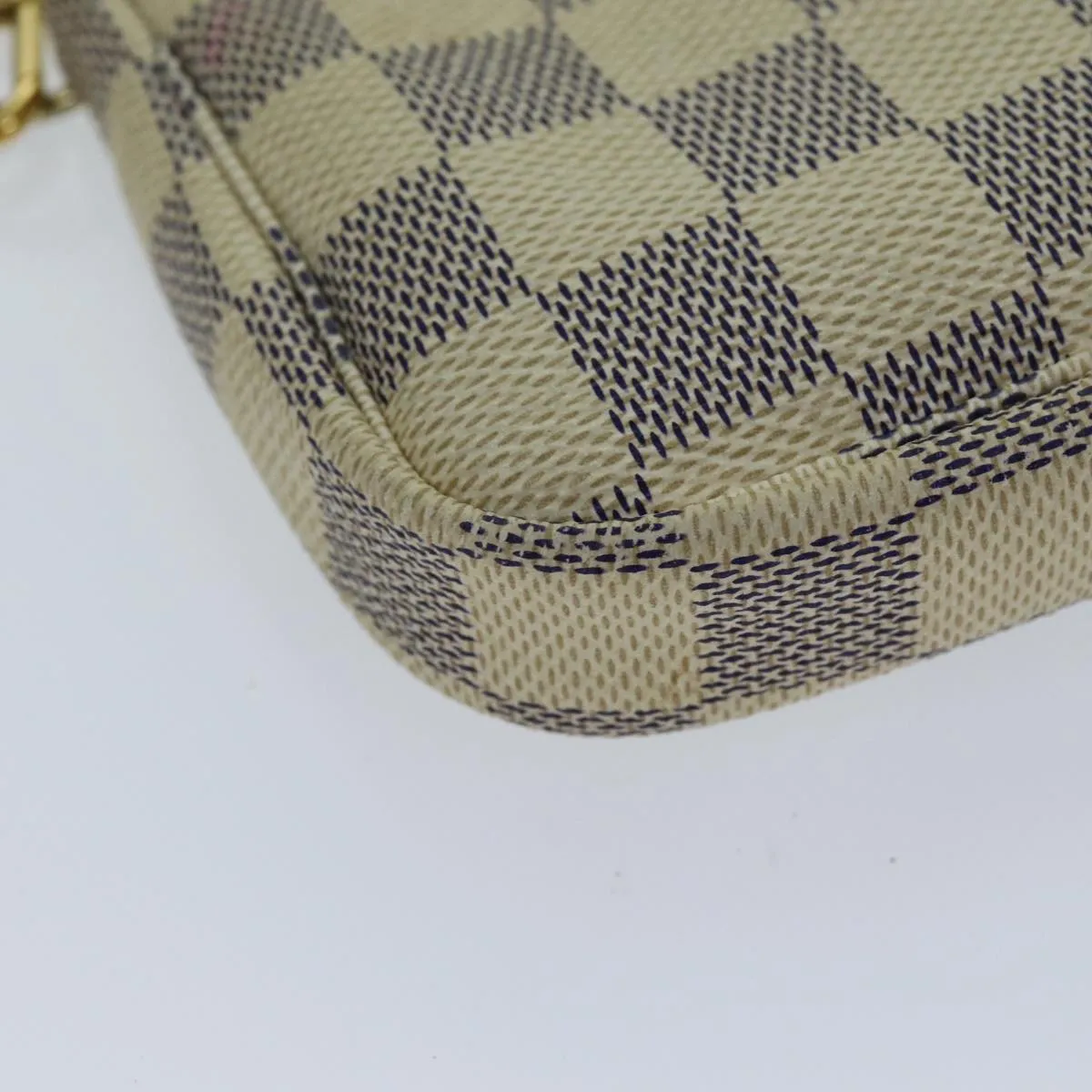 LOUIS VUITTON Damier Azur Mini Pochette Accessoires Pouch N58010 LV Auth 73184