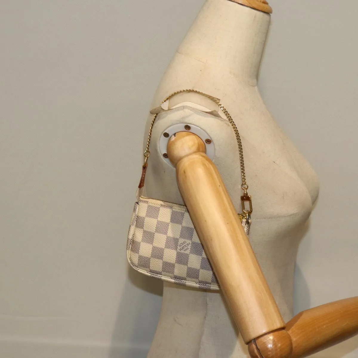 LOUIS VUITTON Damier Azur Mini Pochette Accessoires Pouch N58010 LV Auth 73184