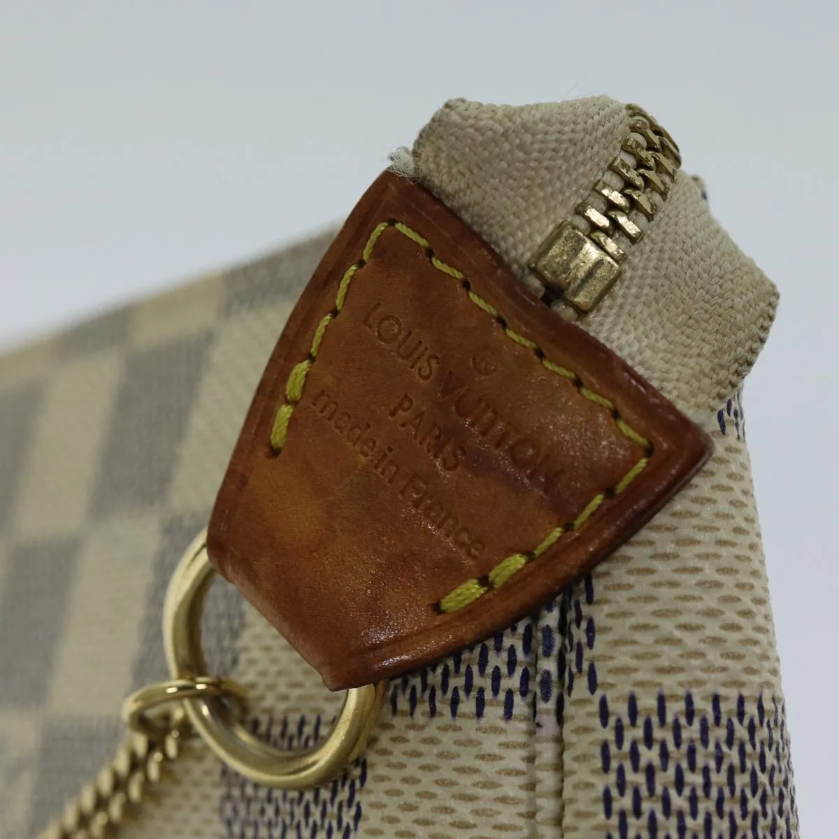 LOUIS VUITTON Damier Azur Mini Pochette Accessoires Pouch N58010 LV Auth 73184