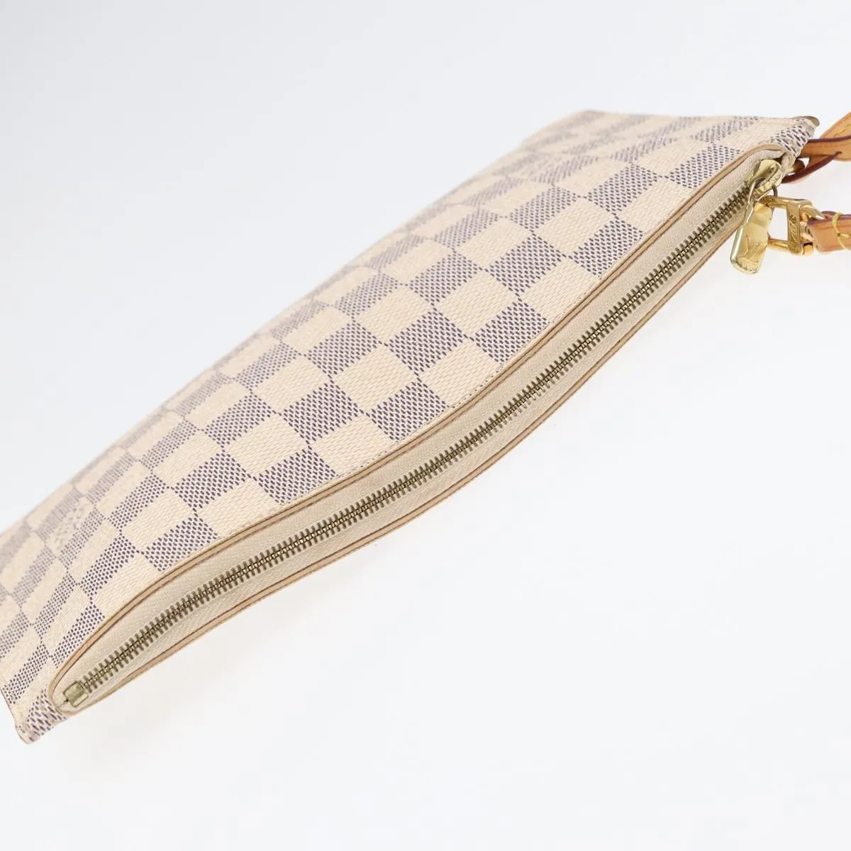 LOUIS VUITTON Damier Azur Neverfull MM Pouch Pouch LV Auth 88330