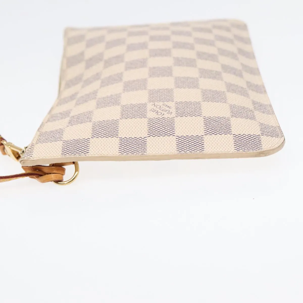 LOUIS VUITTON Damier Azur Neverfull MM Pouch Pouch LV Auth 88330