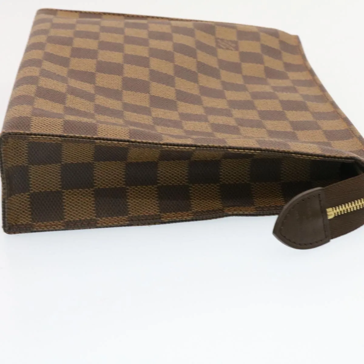 LOUIS VUITTON Damier Ebene Poche Toilette 26 Pouch N47543 LV Auth 26871A