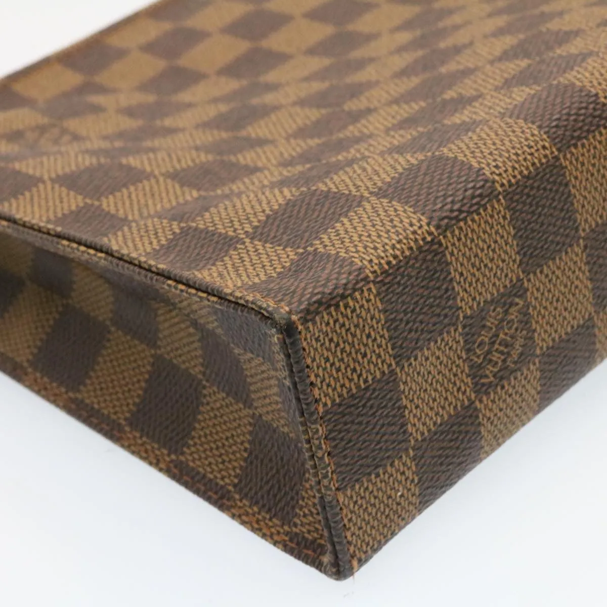 LOUIS VUITTON Damier Ebene Poche Toilette 26 Pouch N47543 LV Auth 26871A