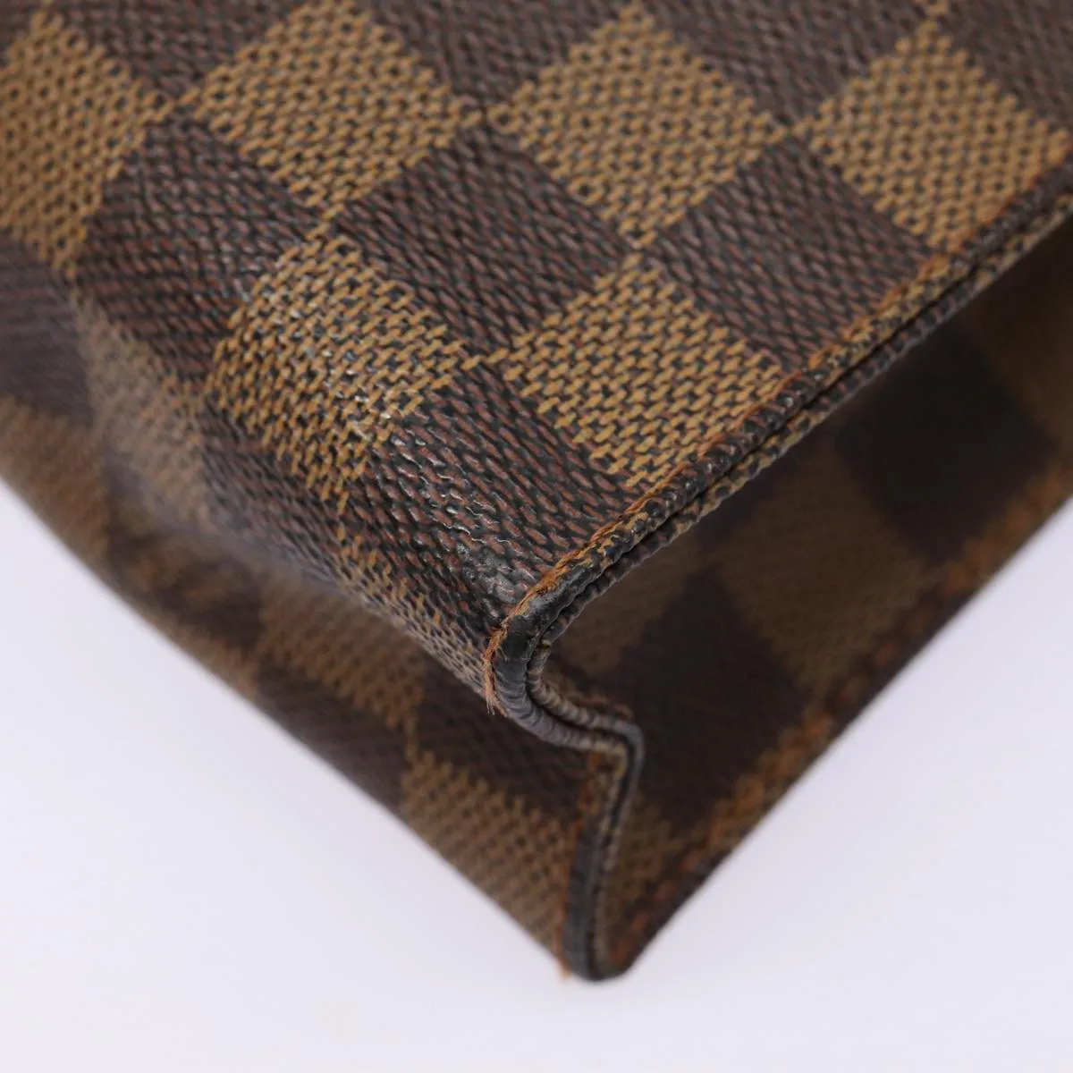 LOUIS VUITTON Damier Ebene Poche Toilette 26 Pouch N47543 LV Auth 87335