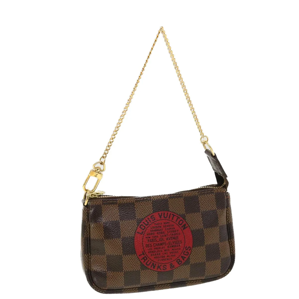 LOUIS VUITTON Damier Ebene T&B Mini Pochette Accessoires Pouch N58011 Auth 39918