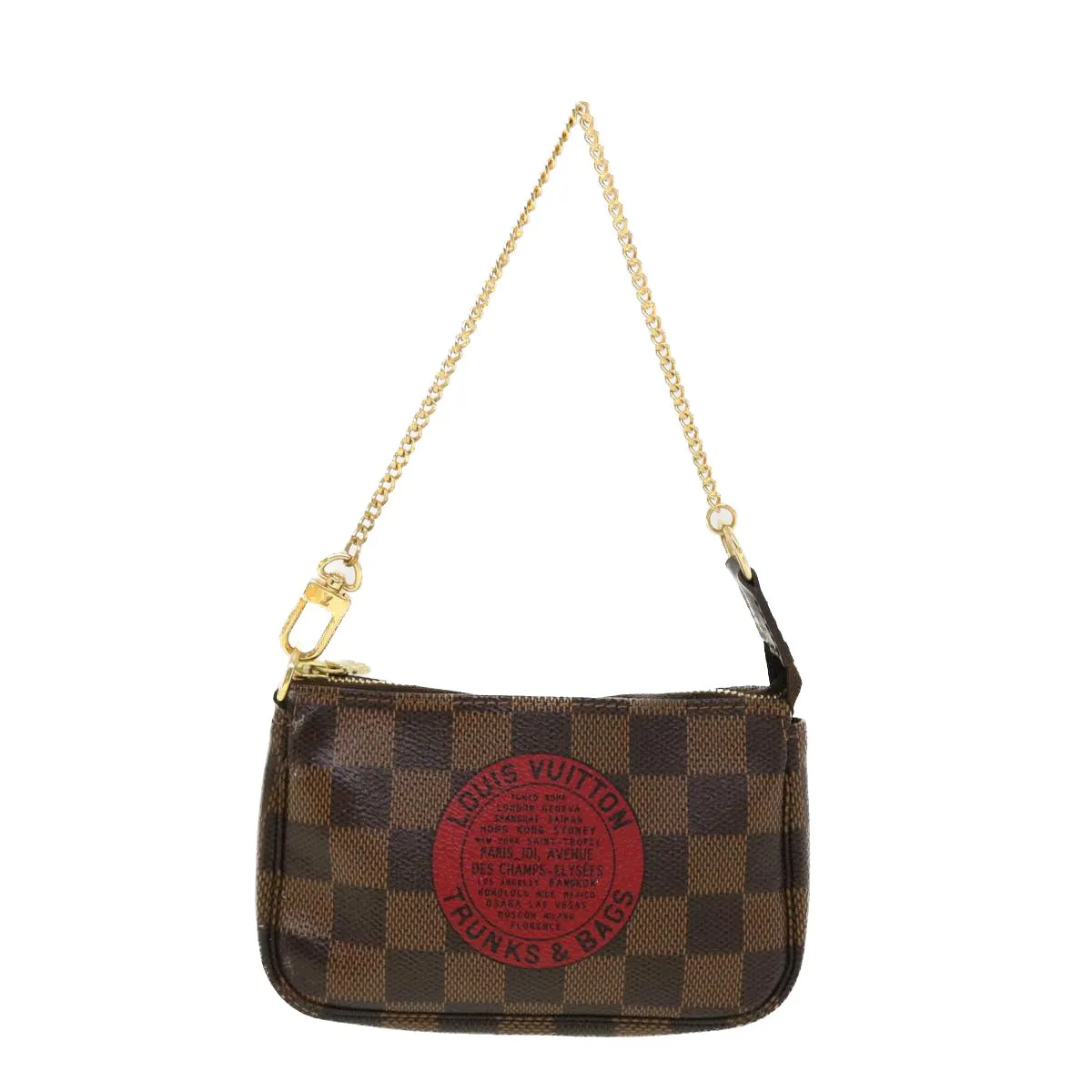 LOUIS VUITTON Damier Ebene T&B Mini Pochette Accessoires Pouch N58011 Auth 39918