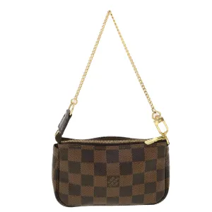 LOUIS VUITTON Damier Ebene T&B Mini Pochette Accessoires Pouch N58011 Auth 39918