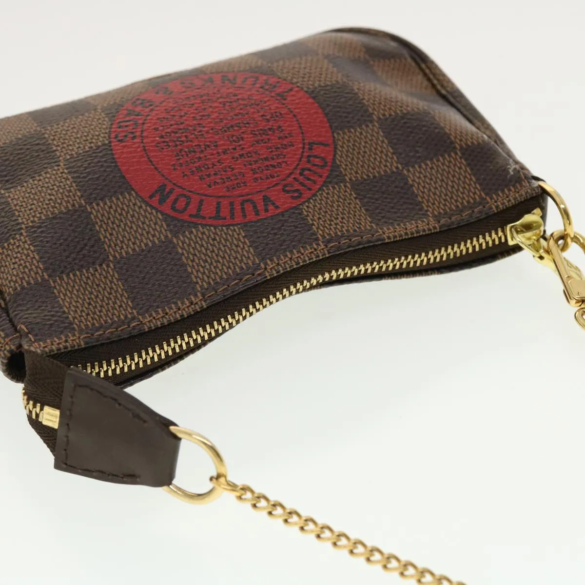 LOUIS VUITTON Damier Ebene T&B Mini Pochette Accessoires Pouch N58011 Auth 39918