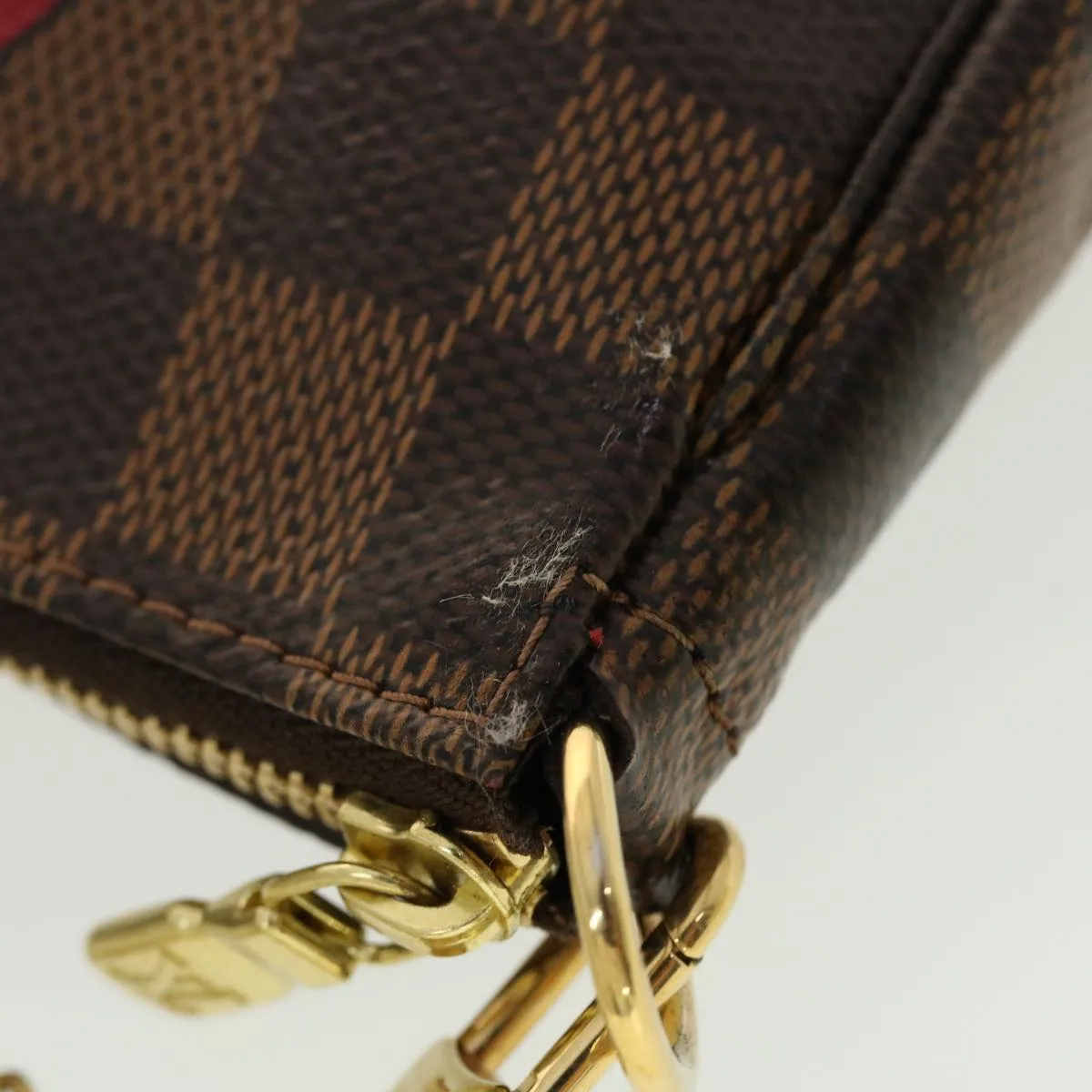 LOUIS VUITTON Damier Ebene T&B Mini Pochette Accessoires Pouch N58011 Auth 39918