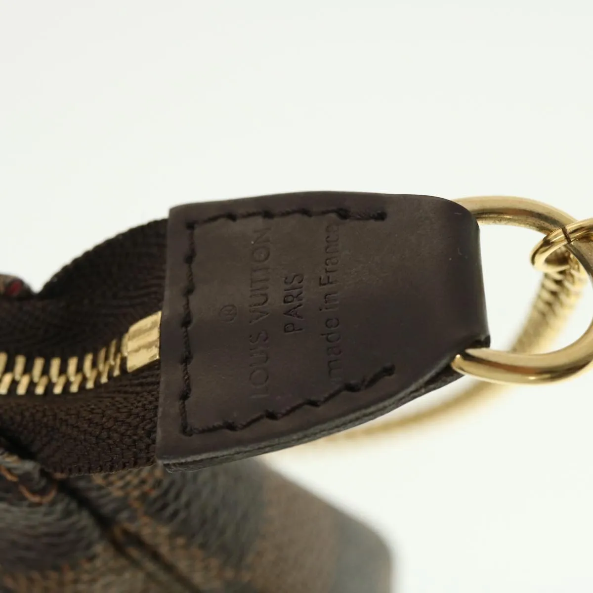 LOUIS VUITTON Damier Ebene T&B Mini Pochette Accessoires Pouch N58011 Auth 39918