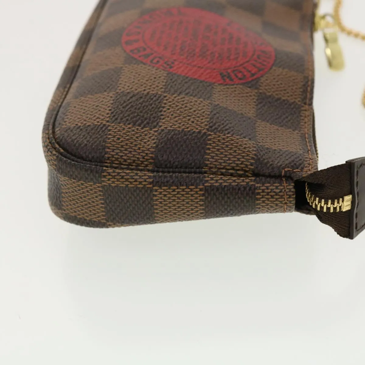 LOUIS VUITTON Damier Ebene T&B Mini Pochette Accessoires Pouch N58011 Auth 39918