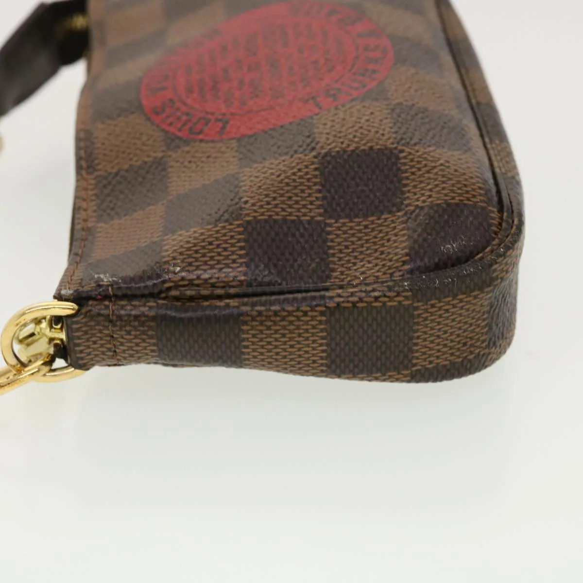 LOUIS VUITTON Damier Ebene T&B Mini Pochette Accessoires Pouch N58011 Auth 39918