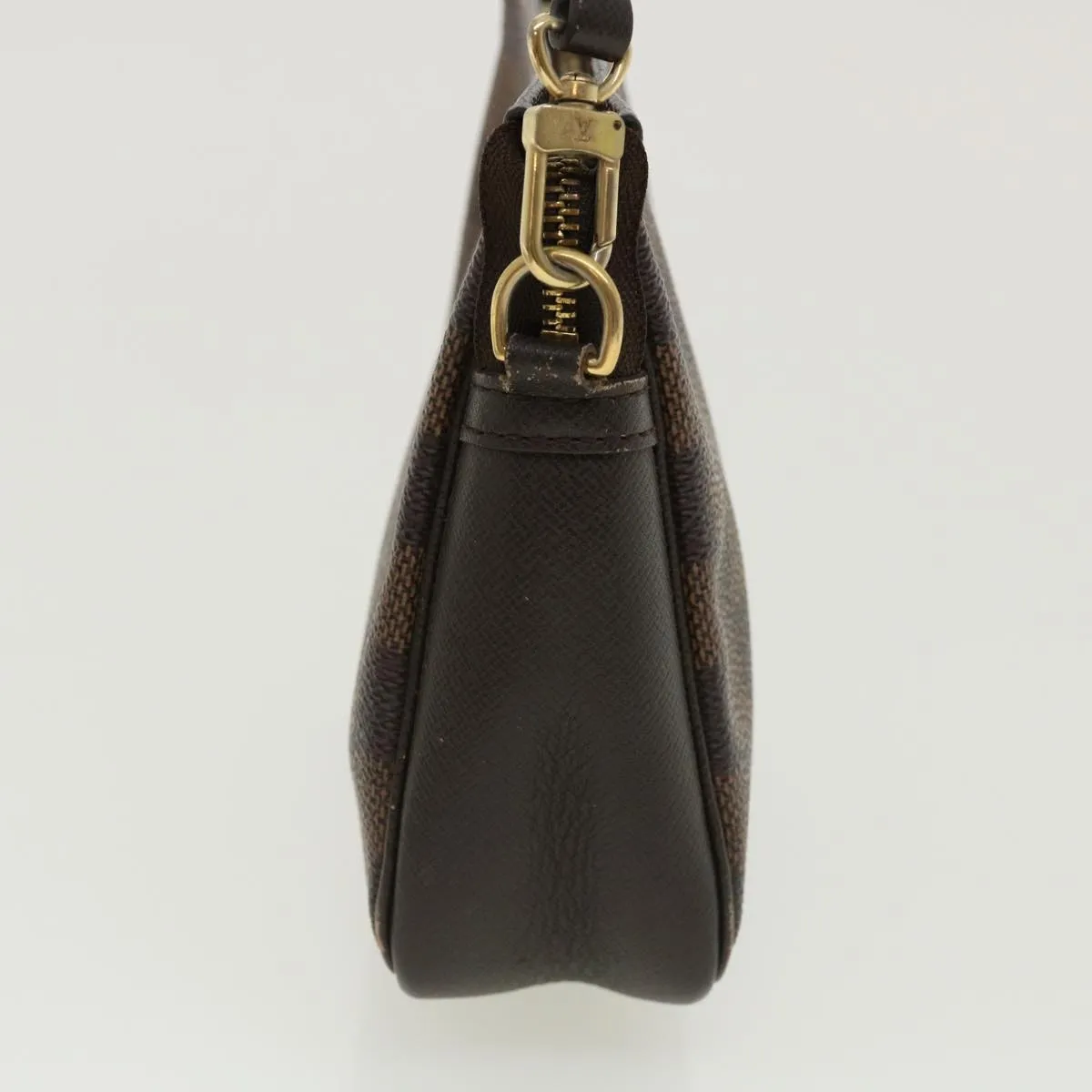 LOUIS VUITTON Damier Ebene Trousse Makeup Hand Pouch N51982 LV Auth 31536