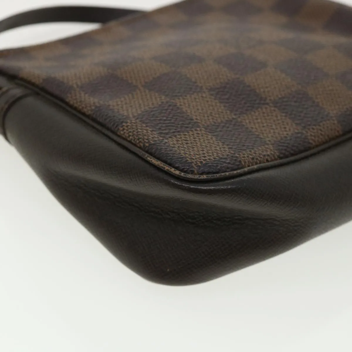 LOUIS VUITTON Damier Ebene Trousse Makeup Hand Pouch N51982 LV Auth 31536