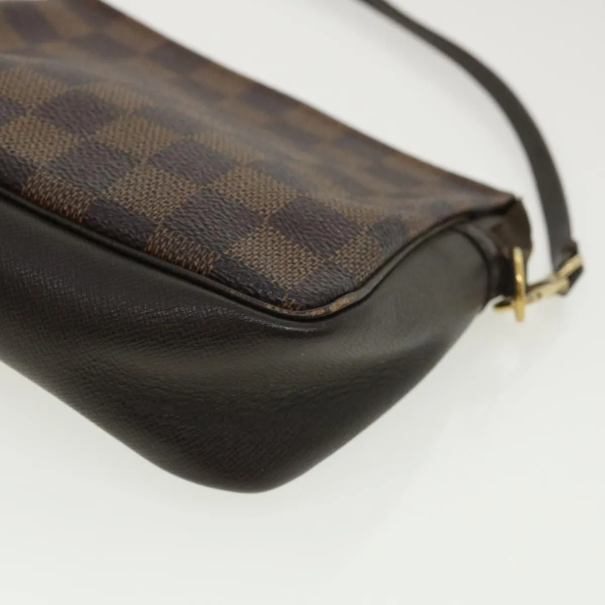 LOUIS VUITTON Damier Ebene Trousse Makeup Hand Pouch N51982 LV Auth 31536