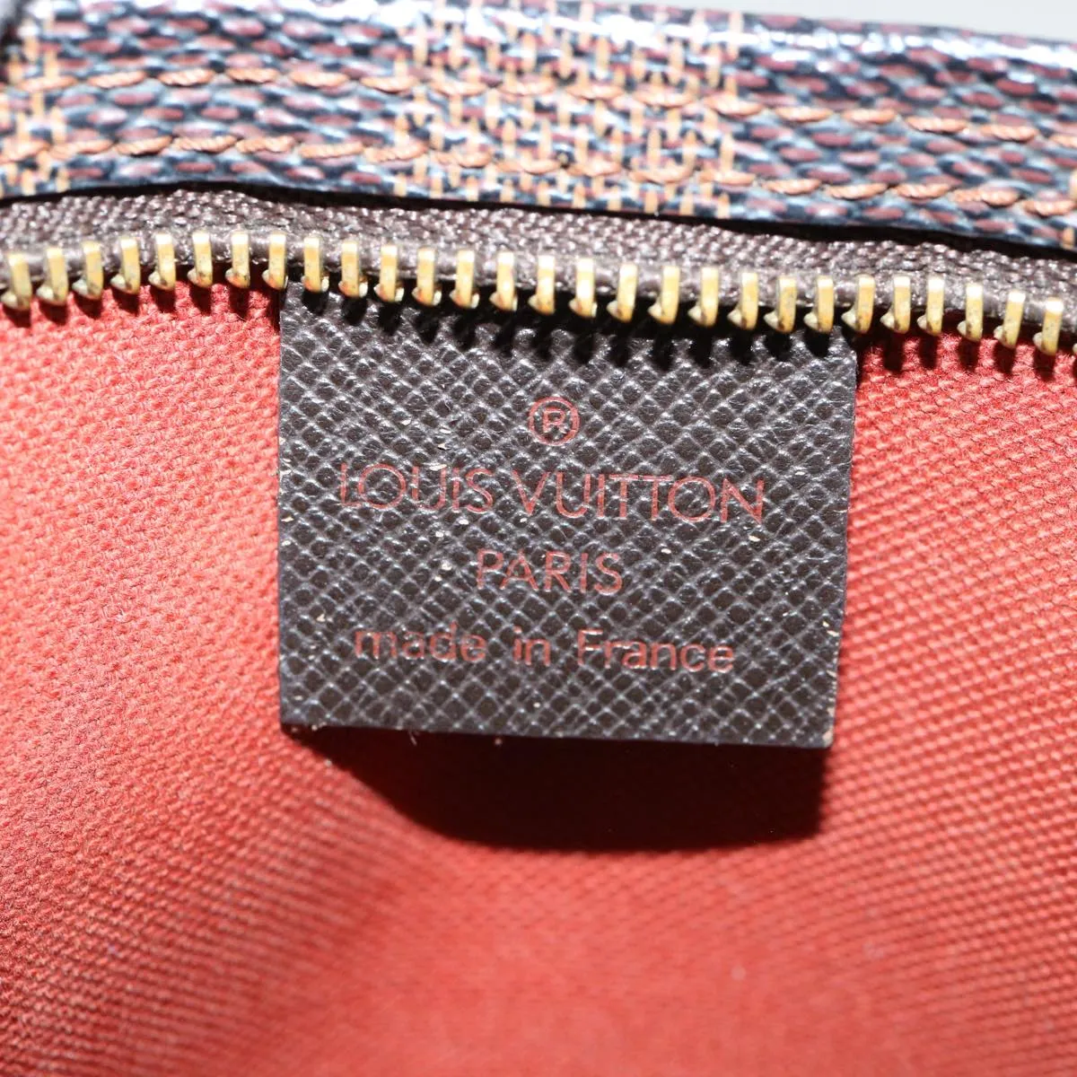 LOUIS VUITTON Damier Ebene Trousse Makeup Hand Pouch N51982 LV Auth 31536