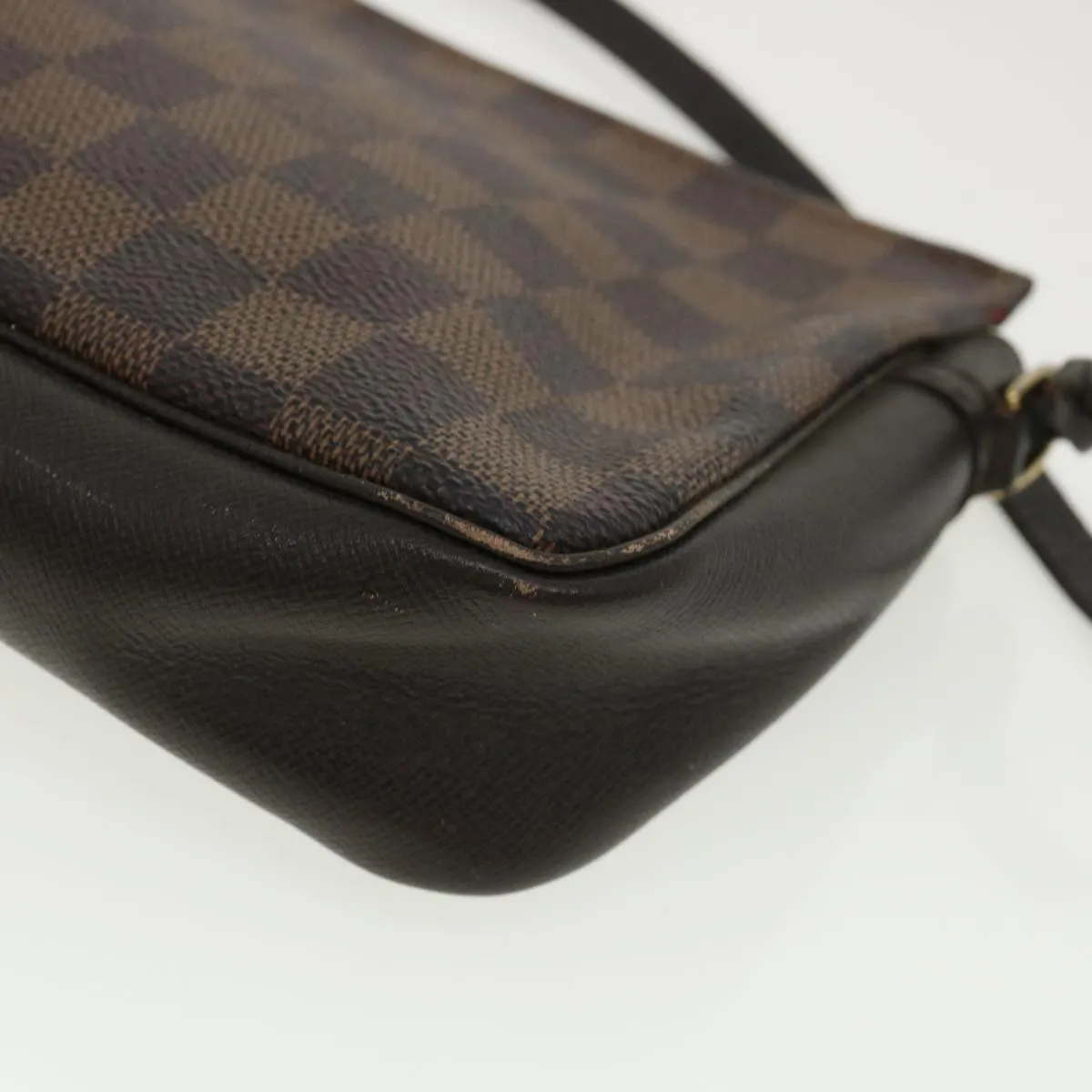 LOUIS VUITTON Damier Ebene Trousse Makeup Hand Pouch N51982 LV Auth 31536
