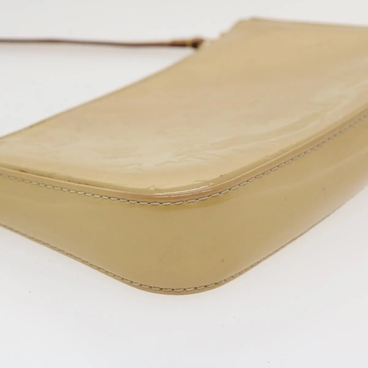 LOUIS VUITTON Vernis Pochette Accessoires Pouch Rose Velours M91575 Auth 36948